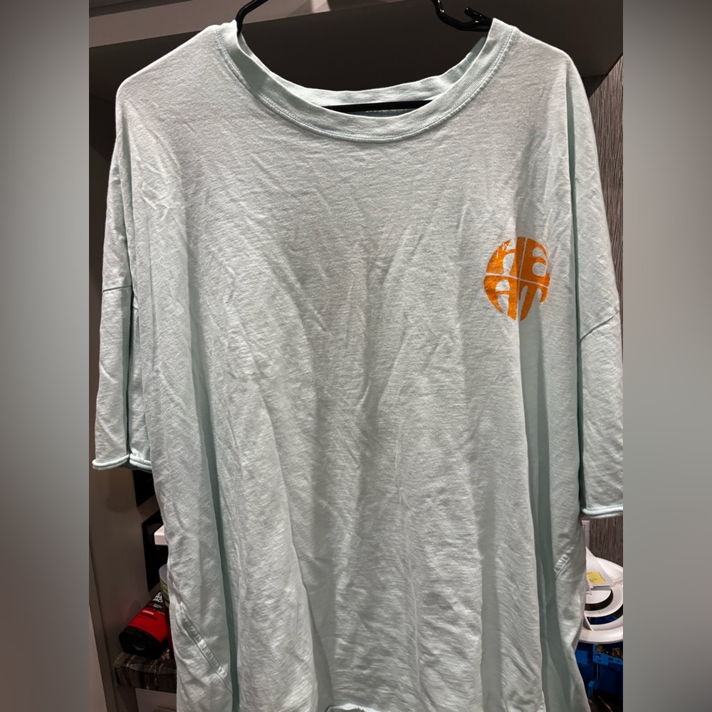 Aerie Light Blue Long Sleeve Tee with Orange Accent